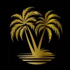 Gold Palm Trees 702g Faux Inlay Water Slide Decal