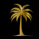 Gold Palm Tree 703g Faux Inlay Water Slide Decal
