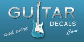 Waterslide Decals - Guitar Headstock Logo Decals